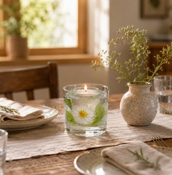 Vela Aromática de Margarida para decoração