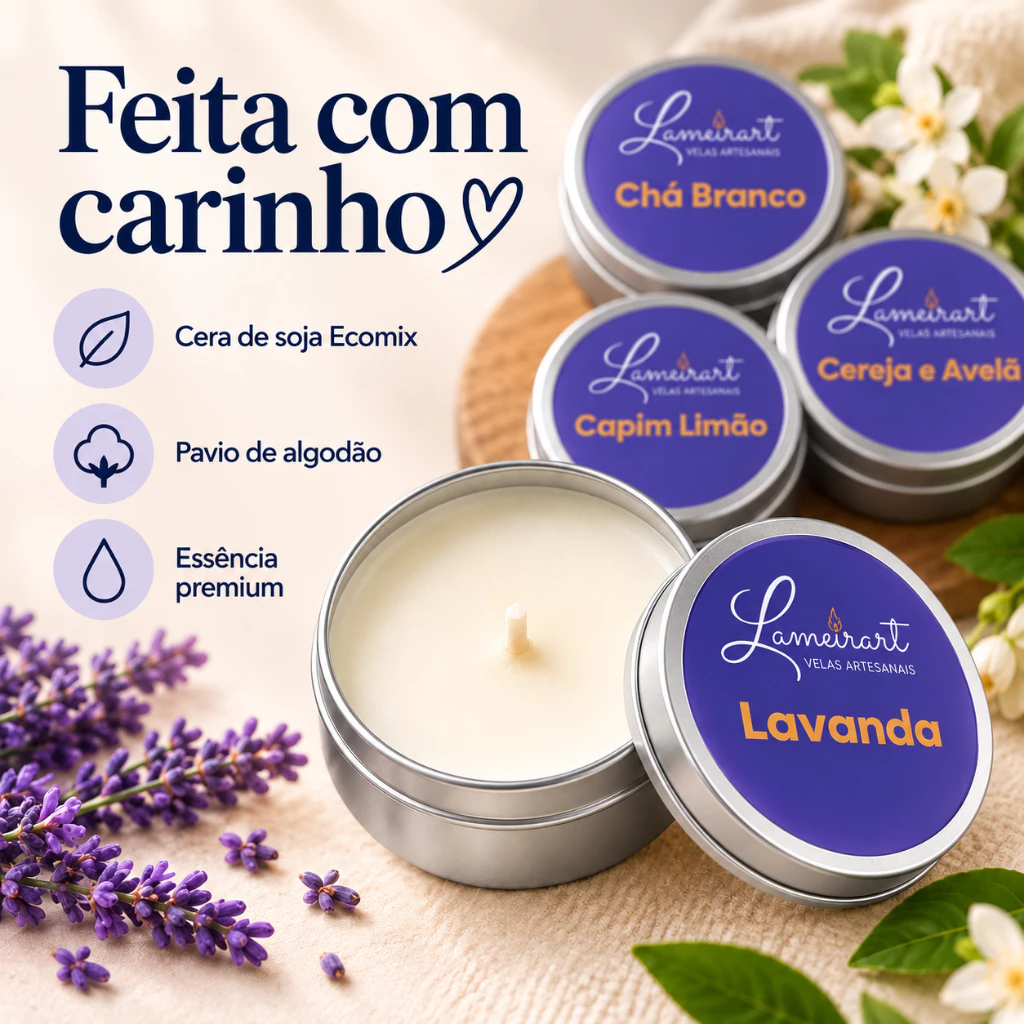 Velas aromáticas na latinha Lameirart