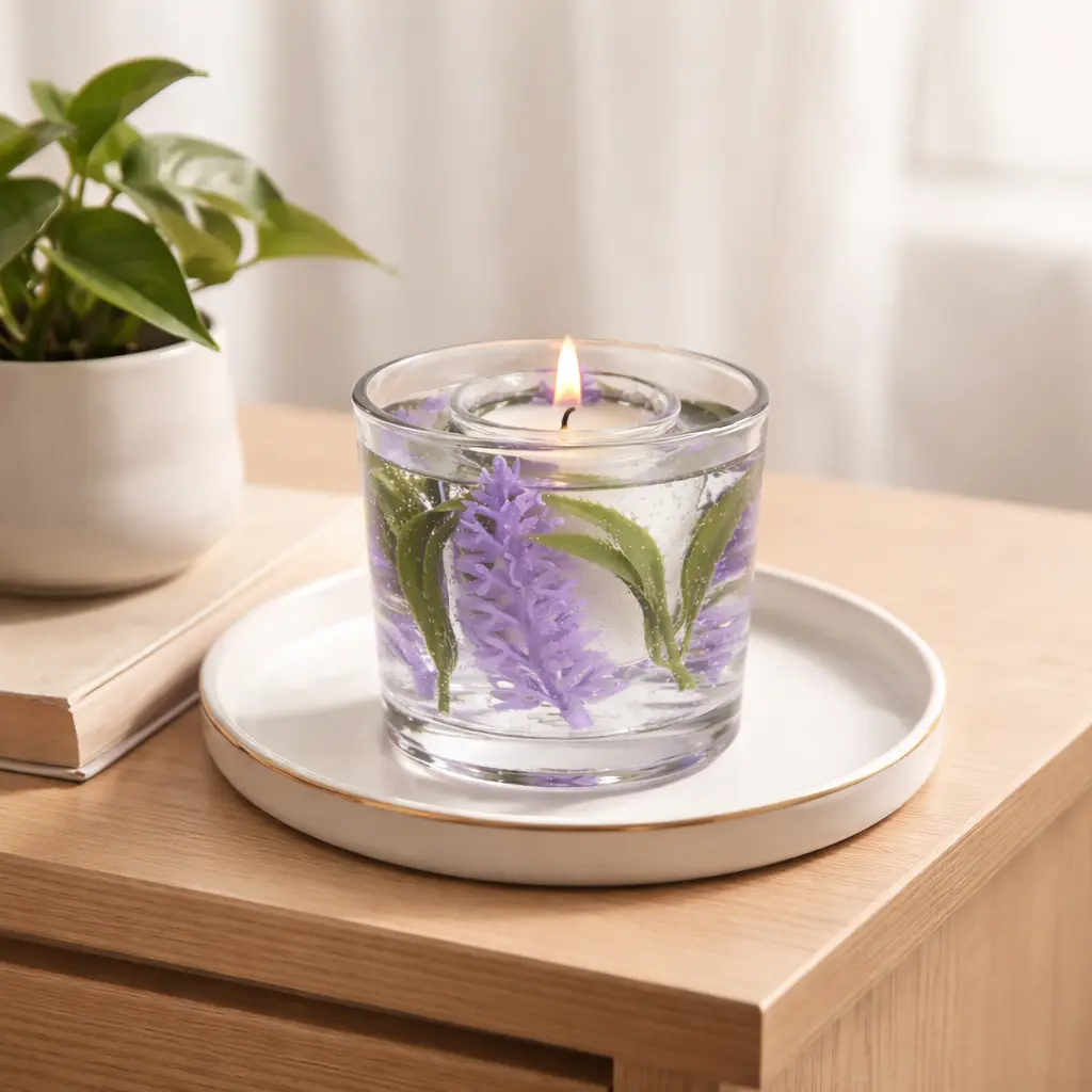 Vela Aromática Artesanal Luminária Decorativa Lavanda