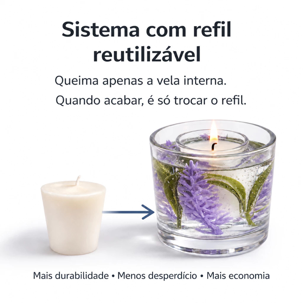 Vela luminária artesanal de lavanda