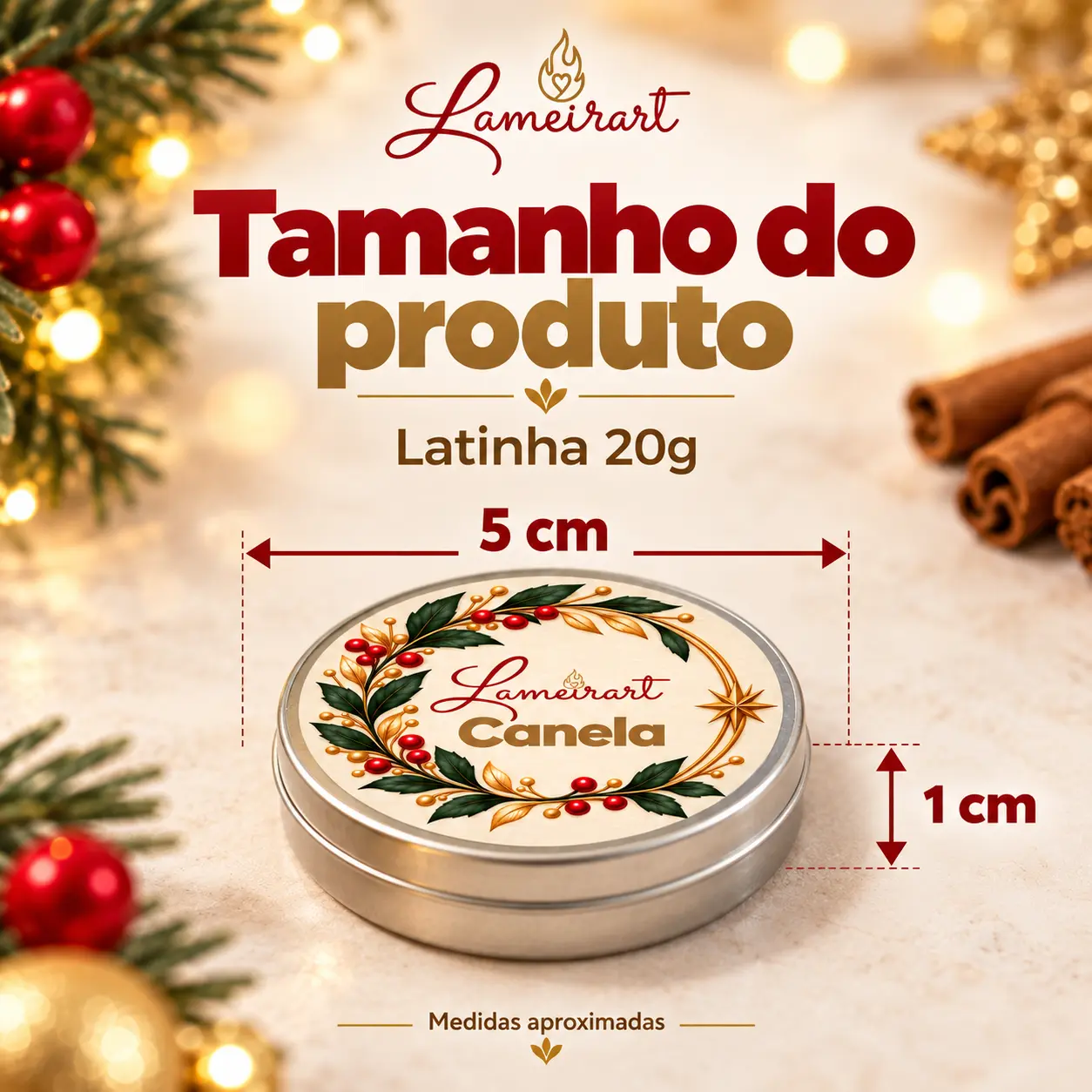 Kit presenteável de velas aromáticas de Natal