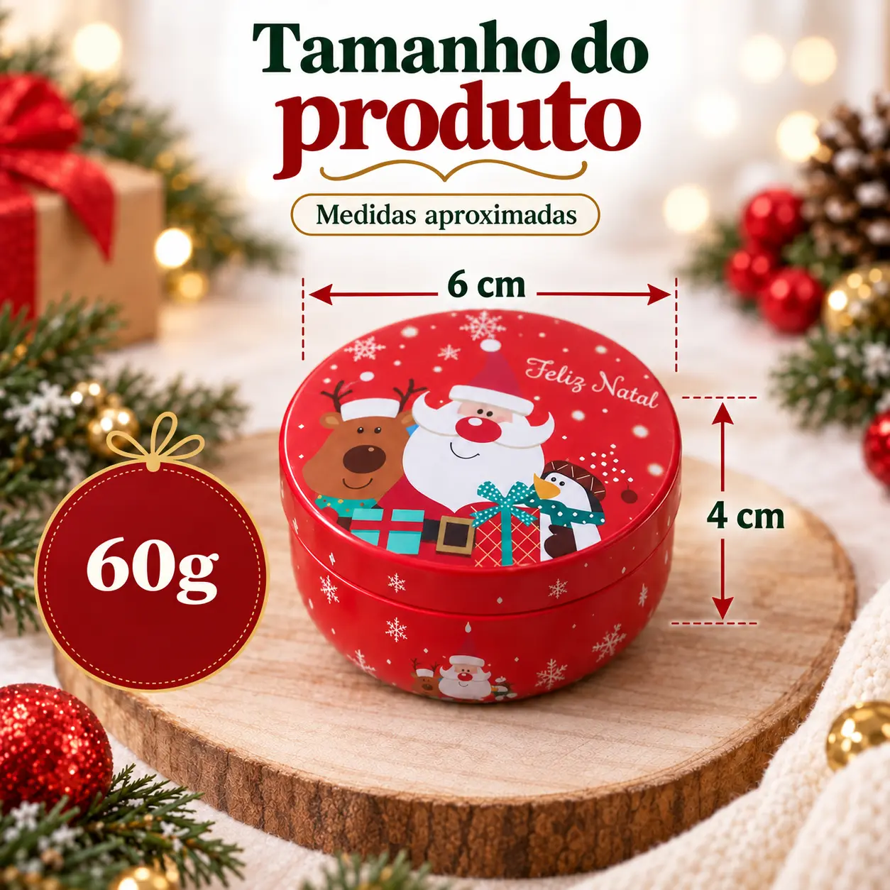 Vela aromática de Natal na latinha - imagem 4