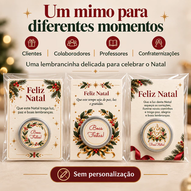 Kit lembrancinha de Natal com card e vela - imagem 2