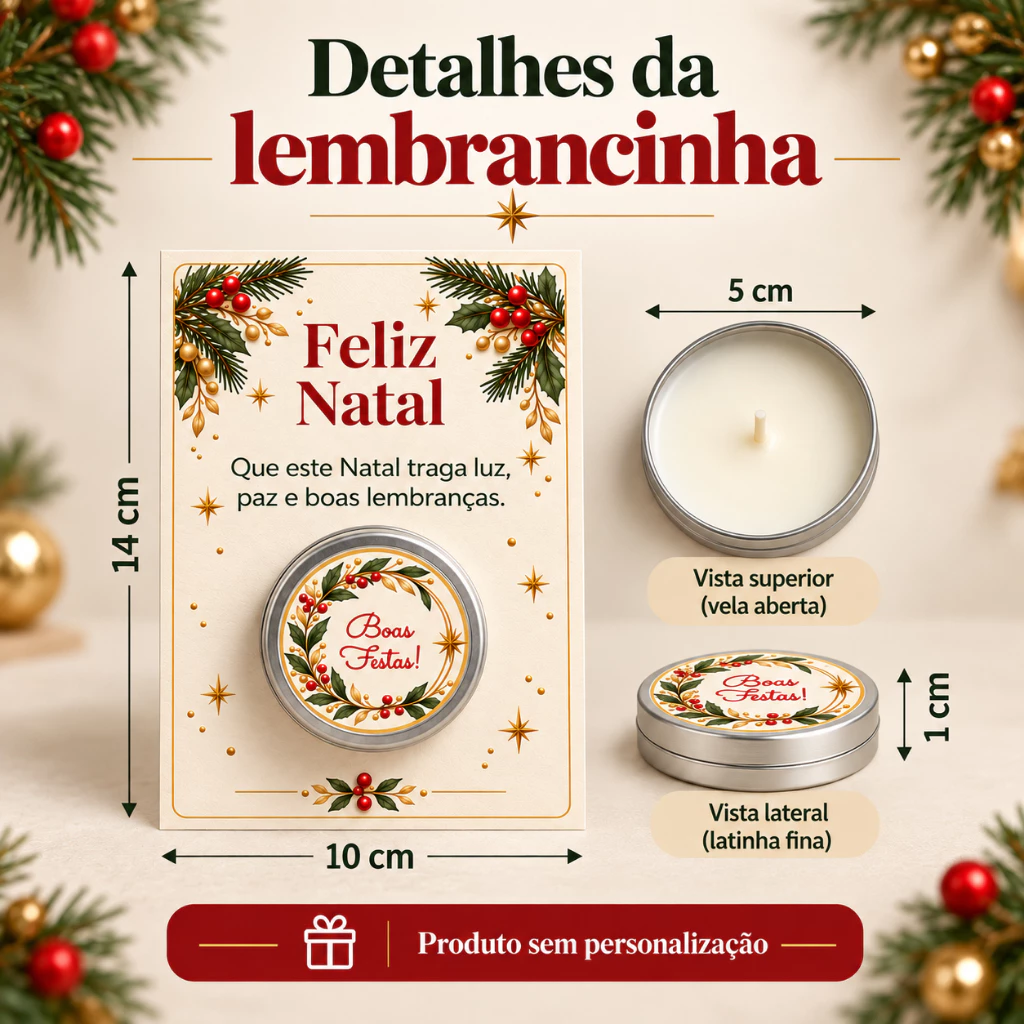 Kit lembrancinha de Natal com card e vela - imagem 3