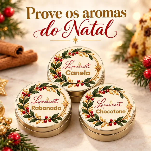 vela de natal aromatica na latinha